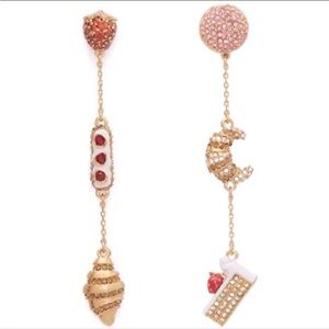 Kate spade mismanaged patisserie linen long drop earrings